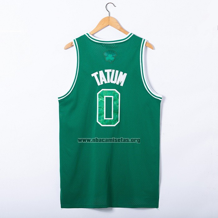Camiseta Boston Celtics Jayson Tatum NO 0 Snakeskin Hardwood Classics 2021 Verde